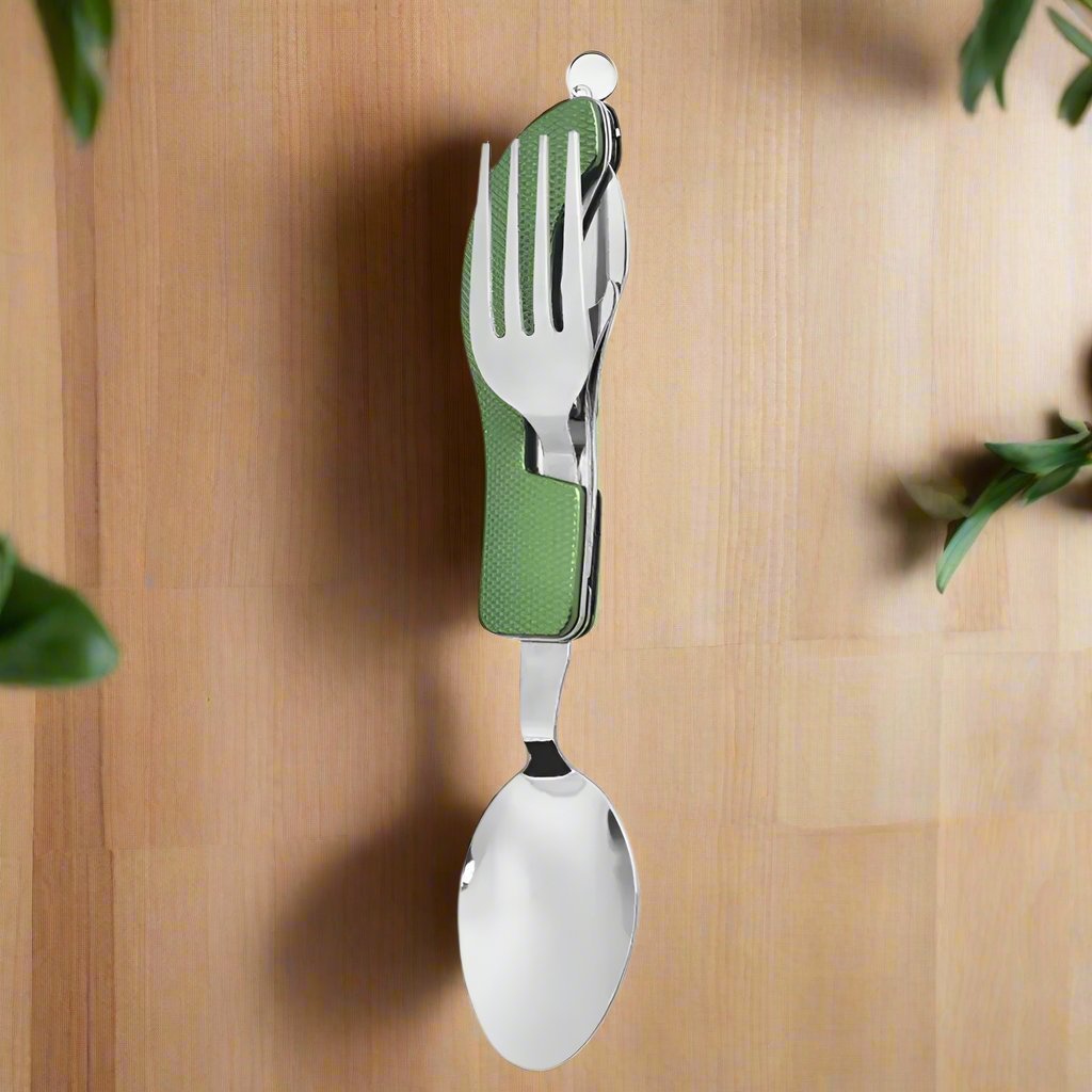 Couteau Suisse - FoldableTablewareSet™ - Vert - Mon Camping Plein - air