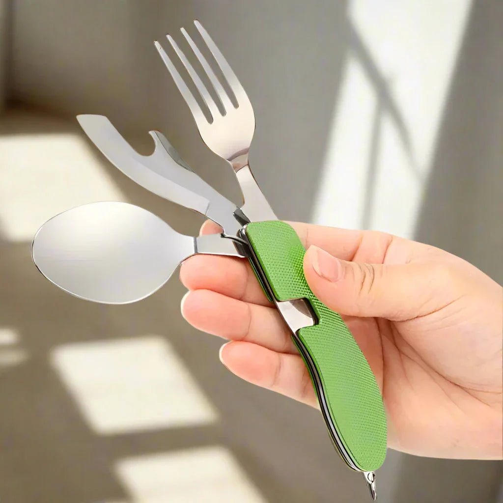 Couteau Suisse - FoldableTablewareSet™ - Vert - Mon Camping Plein - air