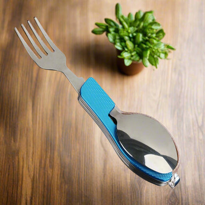 Couteau Suisse - FoldableTablewareSet™ - Bleu - Mon Camping Plein - air