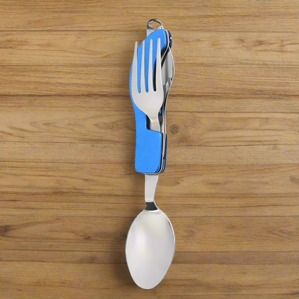 Couteau Suisse - FoldableTablewareSet™ - Bleu - Mon Camping Plein - air