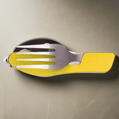 Couteau Suisse - FoldableTablewareSet™ - Jaune - Mon Camping Plein - air
