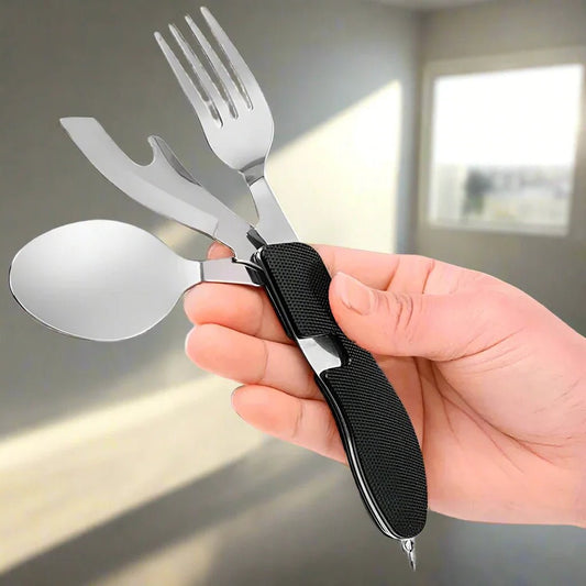 Couteau Suisse - FoldableTablewareSet™ - Noir - Mon Camping Plein - air