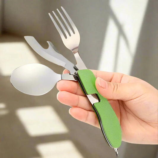 Couteau Suisse - FoldableTablewareSet™ - Vert - Mon Camping Plein - air